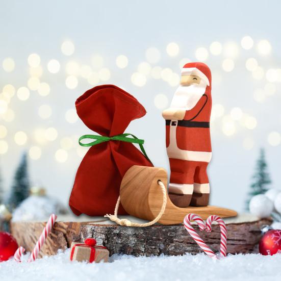 

Деревянные украшения Санта-Клауса, рождественский декор стола, фигурки Санта-Клауса и оленей, настольное украшение Санта-Клауса с подарочным пакетом в виде саней, подарок для друзей Xmas Santa Claus