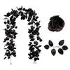 Artificial Maple Leaf and Rose Door Hanging Wreath for Outdoor Home Decoration