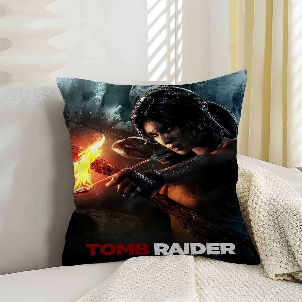 Popular Tomb Raider Pillow Covers Cartoon Sofa Decorative Home Doublesided Printing Short Plush Cute Cushion Cover