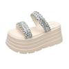 Fashion New 8CM Summer Women Slippers Flip-Flops Ladies Beach Bling Shoes Wedge Heels Shoes Woman High Platform Slippers Outside Sandals