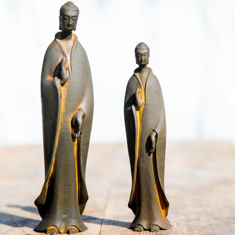 Outdoor Sitting Buddhism Statue Meditating Carving Statue Buddhism Sculpture for Peaceful Home and Garden Decoration