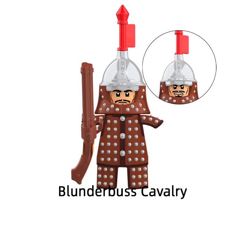 The Ancient Saber General Pikeman Broadsword Long Knife Soldier Blunderbuss Cavalry Commander Model Blocks MOC Bricks Set KT1091