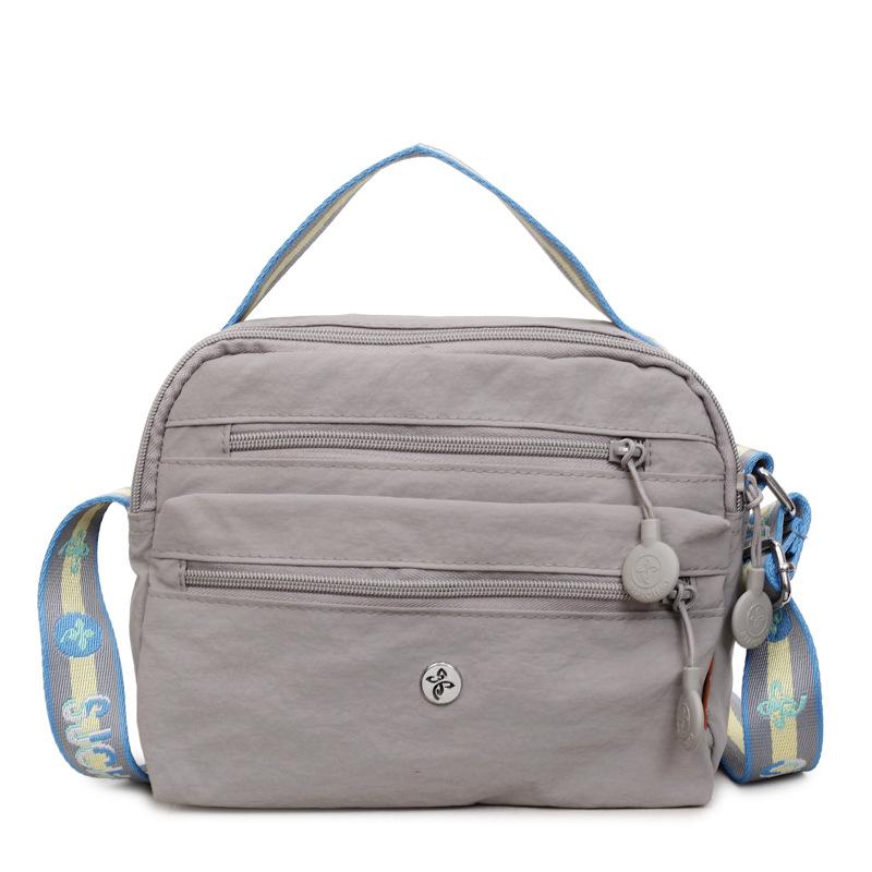 Casual washed nylon bag women s fashion going out commuting messenger bag versatile multi-layer shoulder bag серый