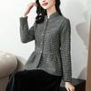 Frühling und Herbst Koreanische Version des kleinen Anzugs Karomantel Damen Temperament Tops Einreihige Knöpfe Alleskönner Slim Fit
