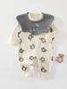 Spring & Autumn Pure Cotton Baby Bodysuit with Bib - Newborn Crawling Outfit