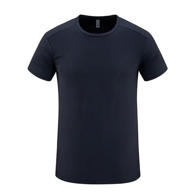 Sommer Herren Lauf- und Fitness Schnelltrocknendes T-Shirt, Herren Hochelastisches Lochatmungsaktiv Kaltes Gefühl Rundhals Kurzarm Herren