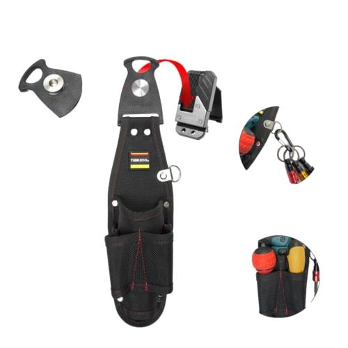 TBQZ Rotating Quickdraw Tool Bag for Electric Screwdrivers, Driver Waist Bag, Nail Pouch, 3-Tier Design, Ultra-Lightweight, Waterproof, Durable, Remov