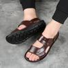 2025 Neue Herrensandalen Luxus Echtes Leder Herrenschuhe Lässig Rutschfest Strandslipper Bequem Offene Zehen Herren Sandalen 38-47