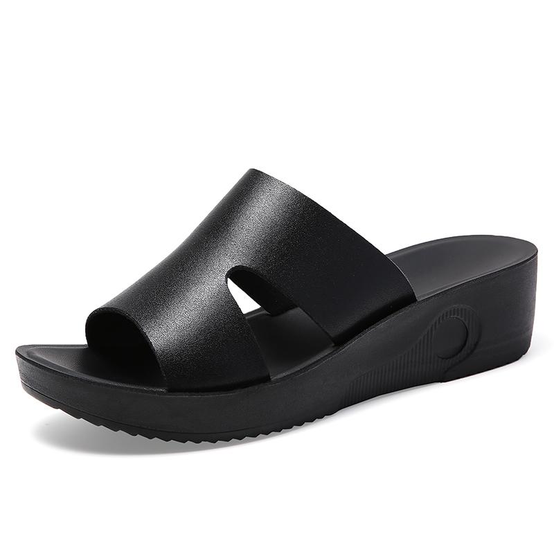2025 New Fashion Summer Women's Sandals Luxury Wedges Slippers Black Platform Shoes for Women Shoes Zapatos De Mujer
