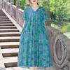 Elegant Women's Summer Dress Plus Size Short Sleeve Casual Loose Long Dresses Vintage Clothes
