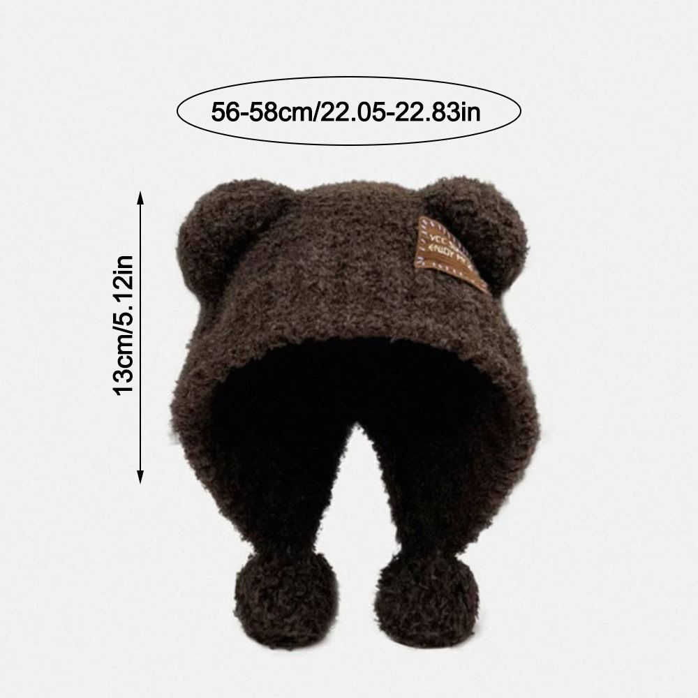 New Fluffy Bear Ears Hat Warm Balaclava Hat Wool Hat Winter