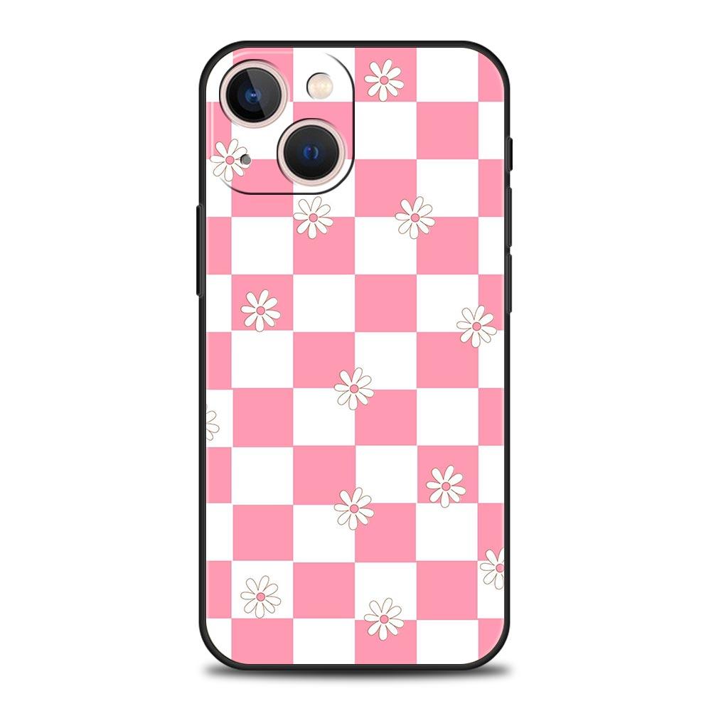 

Чехол для телефона iPhone 17 16e 15 14 13 12 11 Pro Max SE 7 8 Plus Оболочка iPhone 16 Мягкий ТПУ Чехол Розовая сетка iPhone 17Pro Max