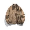 Amerikanische Retro PU-Leder Bomberjacke - Unisex Herbst/Winter Stehkragen Baseball Pilot Style