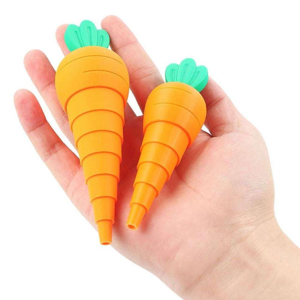 Colorful 3D Printed Scalable Carrot Simulation Plants Fidget Easter Stretchable Ornament Expandable Easter Desktop Decorations