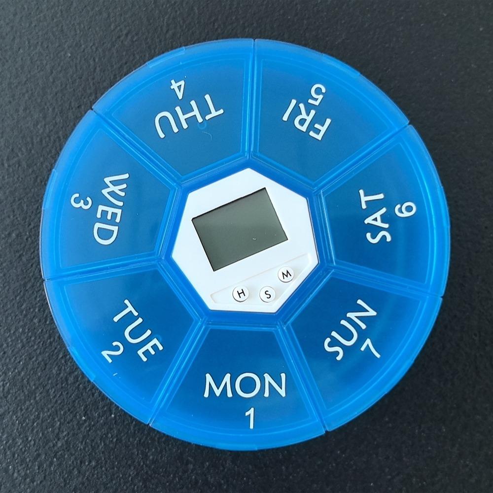 7 Compartments 7-Day Pill Organizer Large Capacity Timed Reminder Medication Box  Home