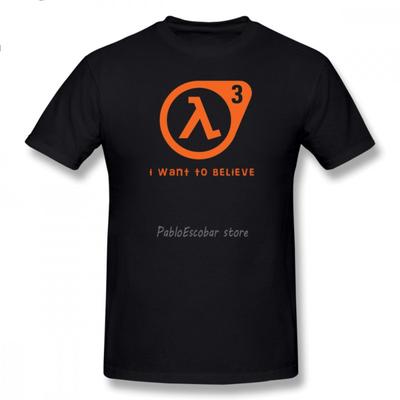 Tričko Half Life Tričko Half Life 3 Chci věřit 100% bavlna Roztomilé tričko Základní XXX Krátký rukáv Pánské tričko