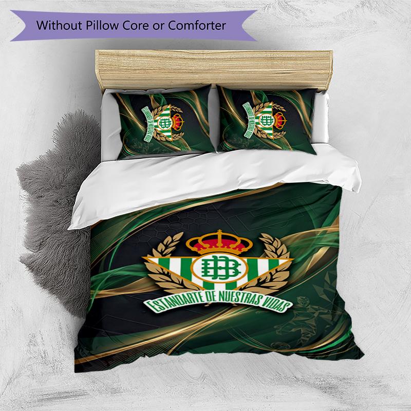 Set Lenzuola Stampato Calcio Real Betis 3 Pezzi, Comodo Set Copripiumino per Camera da Letto Amico della Pelle