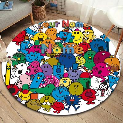 Monsieur. Tapis rond personnalisé pour homme Little Miss, Tapis pour salon, chambre à coucher, canapé, salle de jeux, Tapis de sol antidérapant