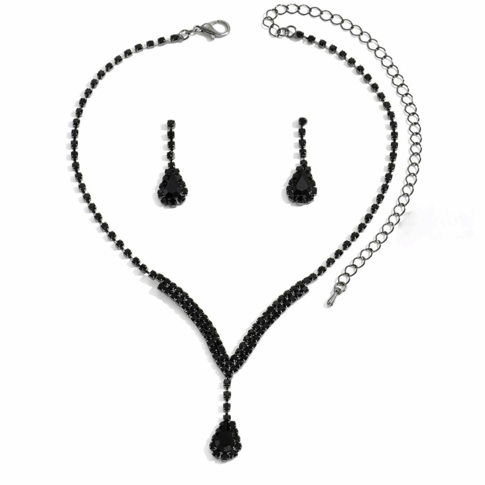 Sparking Crystal Jewelry Set Crystal Bridal Jewelry Elegant Collar Chain  Wedding