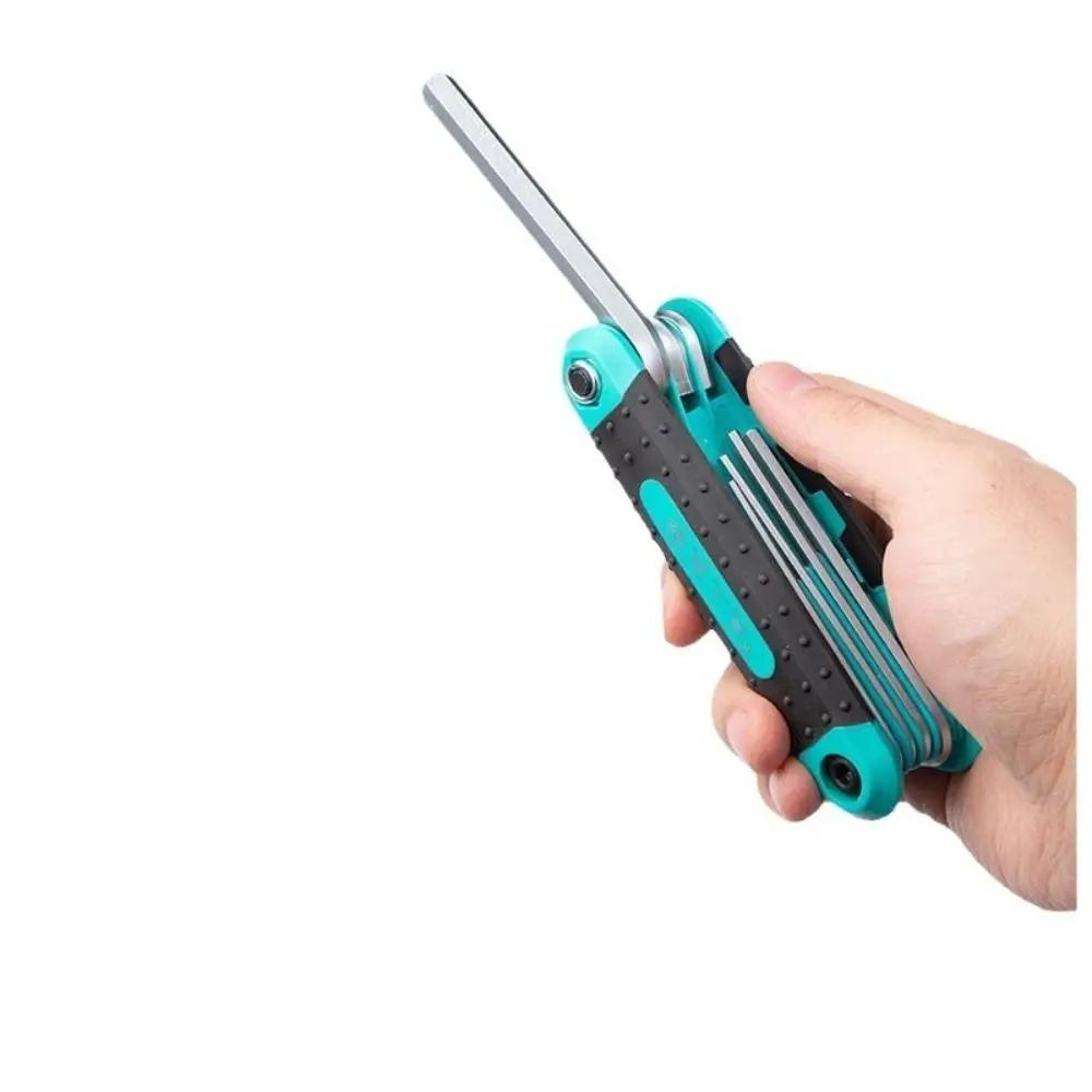 New 8 In 1 Allen Wrench Set Folding Multi-functional Hexagon Socket Wrench Metric Size Tamper Proof Torx Key Set DIY Projects