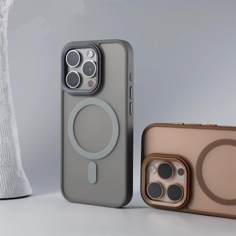 Luxuriöse Spiricle Kameraschutzhülle für iPhone 15 16 Pro Max 16 Plus Magsafe-Hüllen für iPhone 14 12 11 13 Pro Max Matte Cover