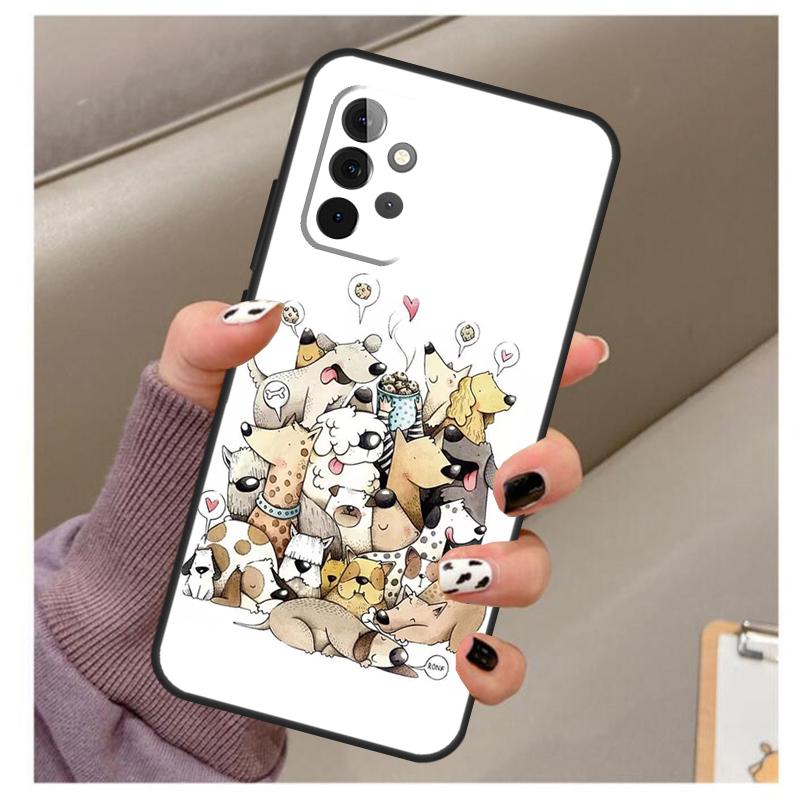 French Bulldog Beagle Dogs Pattern Case For Samsung Galaxy A51 A71 A12 A22 A32 A42 A52 A72 A50 A70 A21S A52S A03S Phone Cover