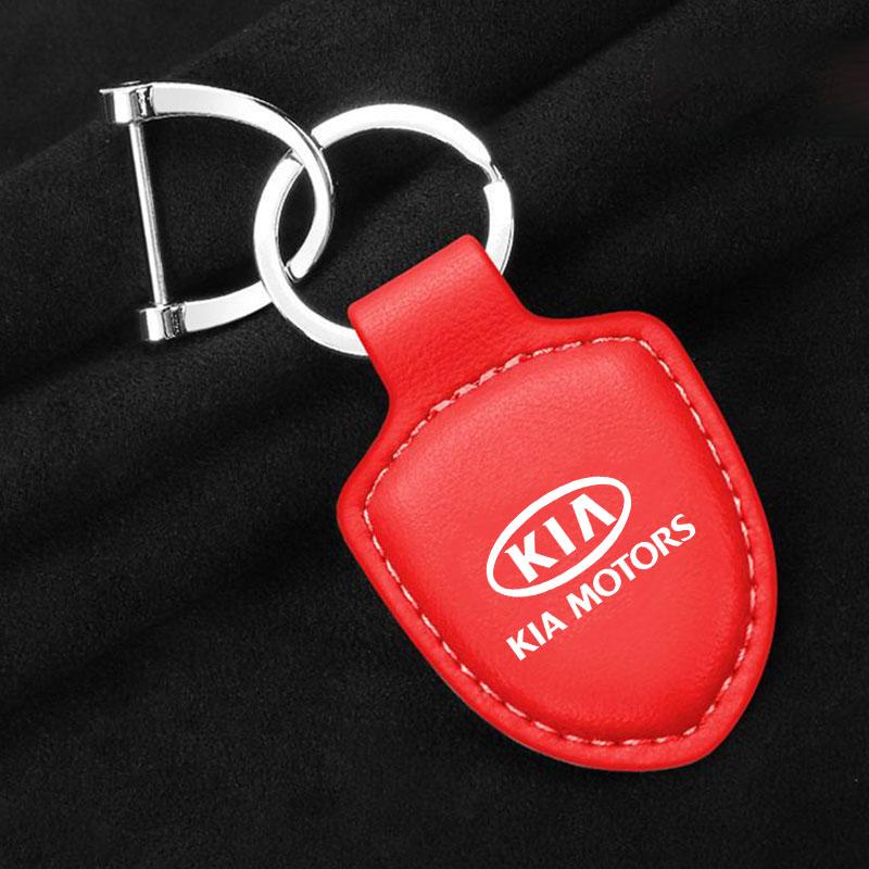 2026 Het Bilklistermärke Bilskydd Läder Nyckelring Kreativ Par Nyckelring För Kia Sportage Cerato Optima K2 K3 K4 K5 Rio Picant