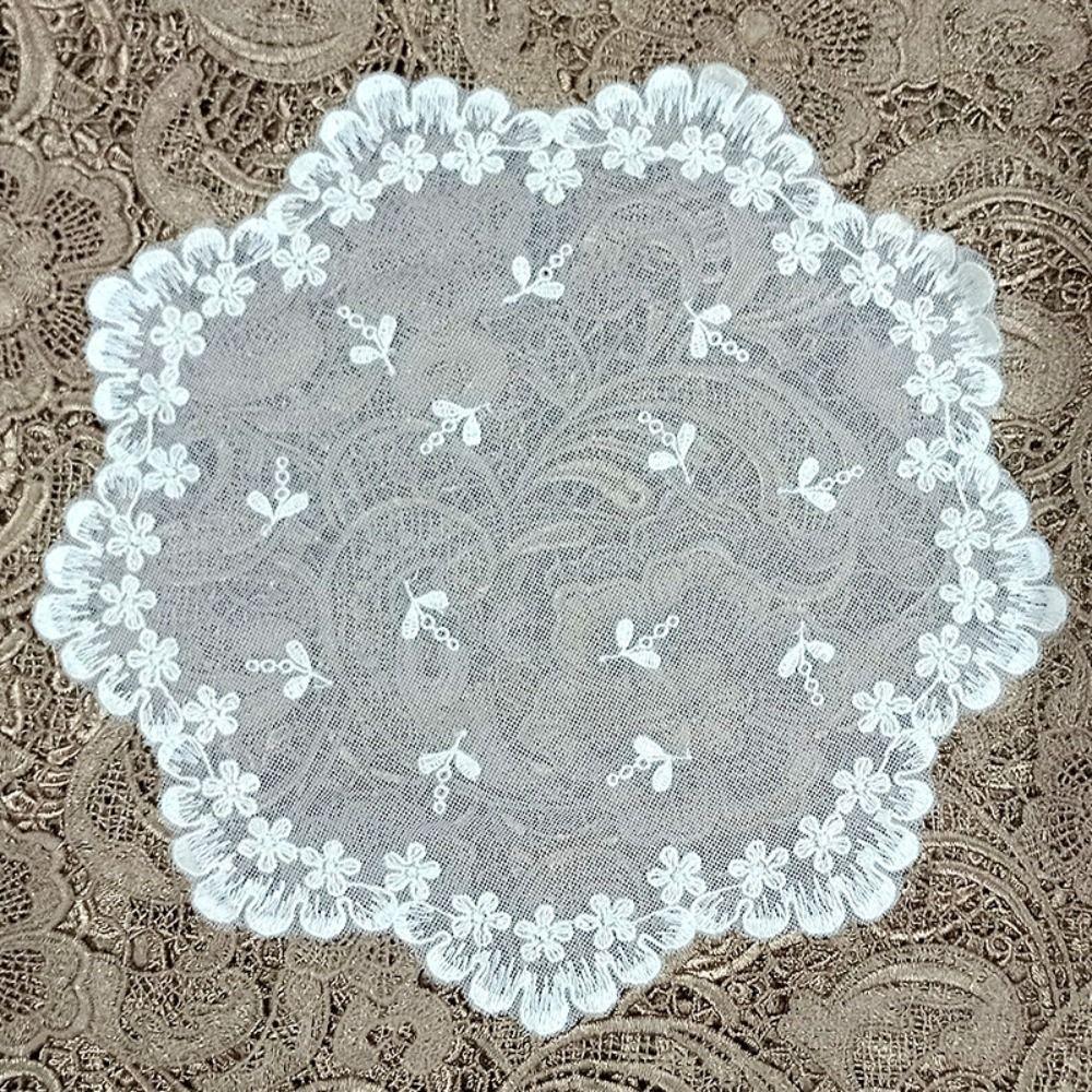 

Нежная ажурная подставка, вышивка в виде цветка, плейсмат, вязаная крючком салфетка ручной работы, украшение стола B