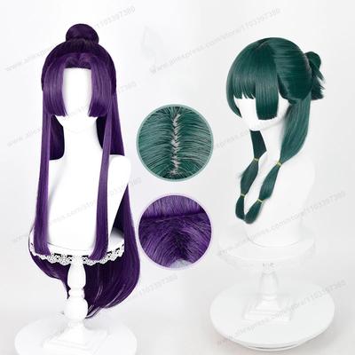 Mao Mao Jinshi Peruka do Cosplayu Ciemnozielone Fioletowe Włosy Anime Cosplay Odporna na Ciepło Syntetyczna Peruka