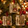 Christmas Tree Ornaments 3 Pcs Cash Gift Ornament, Acrylic Money Holder for Cash, Clear Party Favors Xmas Hanging Decoration, Holiday Gifts
