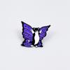 Funny Cartoon Butterfly Wing Cat Brooch: Versatile Metal Animal Badge with Drip Oil for Backpack Accessory