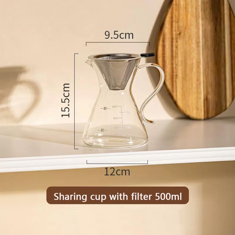 YWDL Hand Brewed Coffee Pot Set Home Ice Drip Sharing Pot With Filters Kitchen Coffeware Pour Over Coffee Drip Kettle