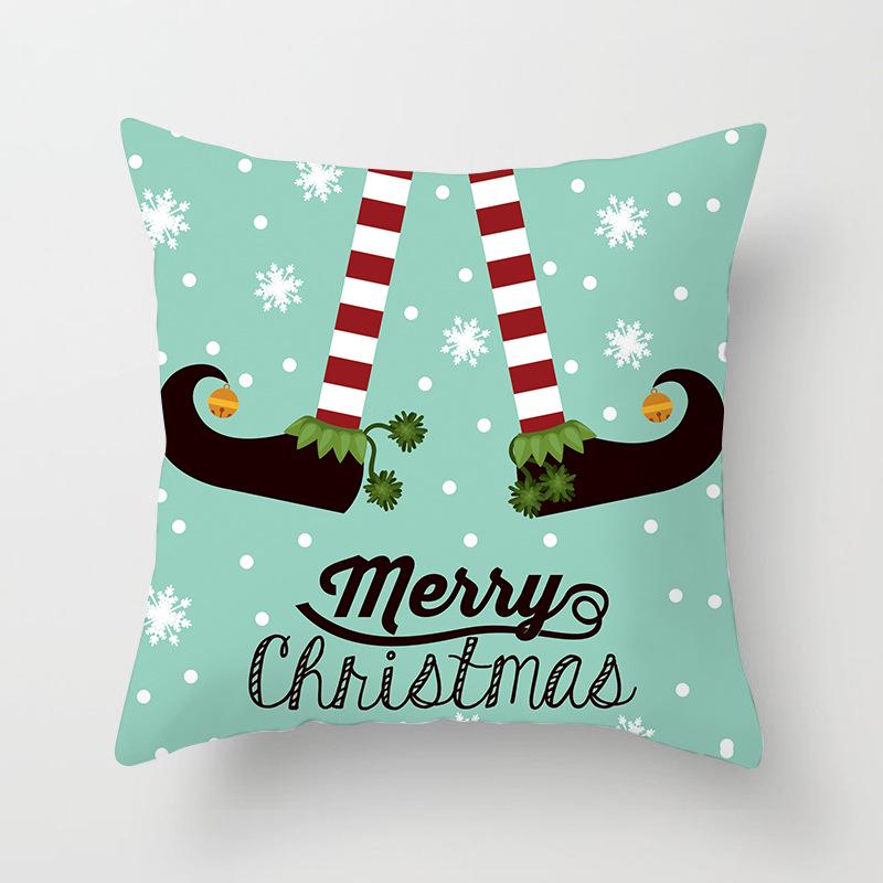 Wish Home Christmas Snowflake Digital Printing Peach Skin Car Pillow Cushion Pillow Case