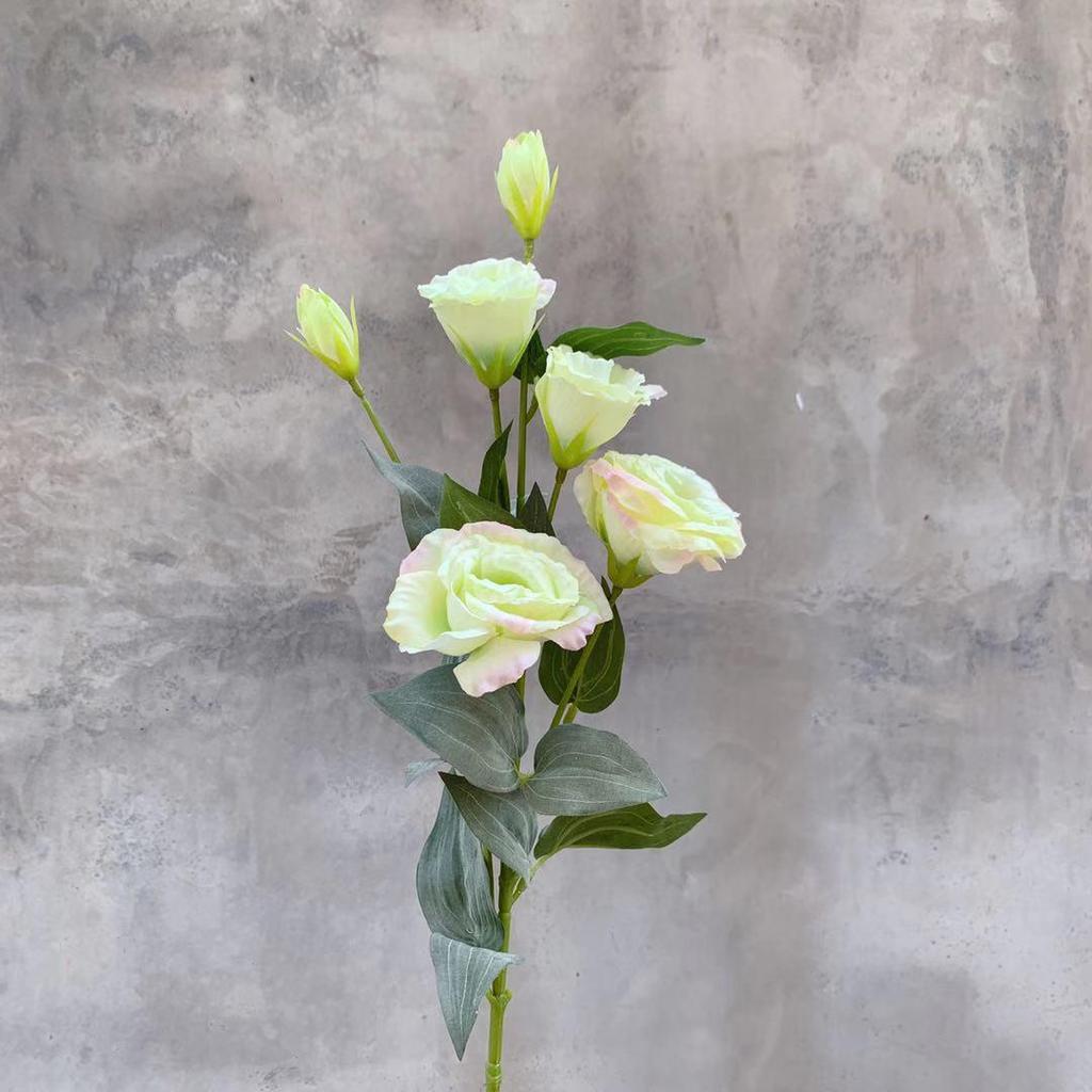 Flores de Lisianthus de Seda Estilo Nórdico - 6 Cabezas para Fondos de Arte y Fotografía