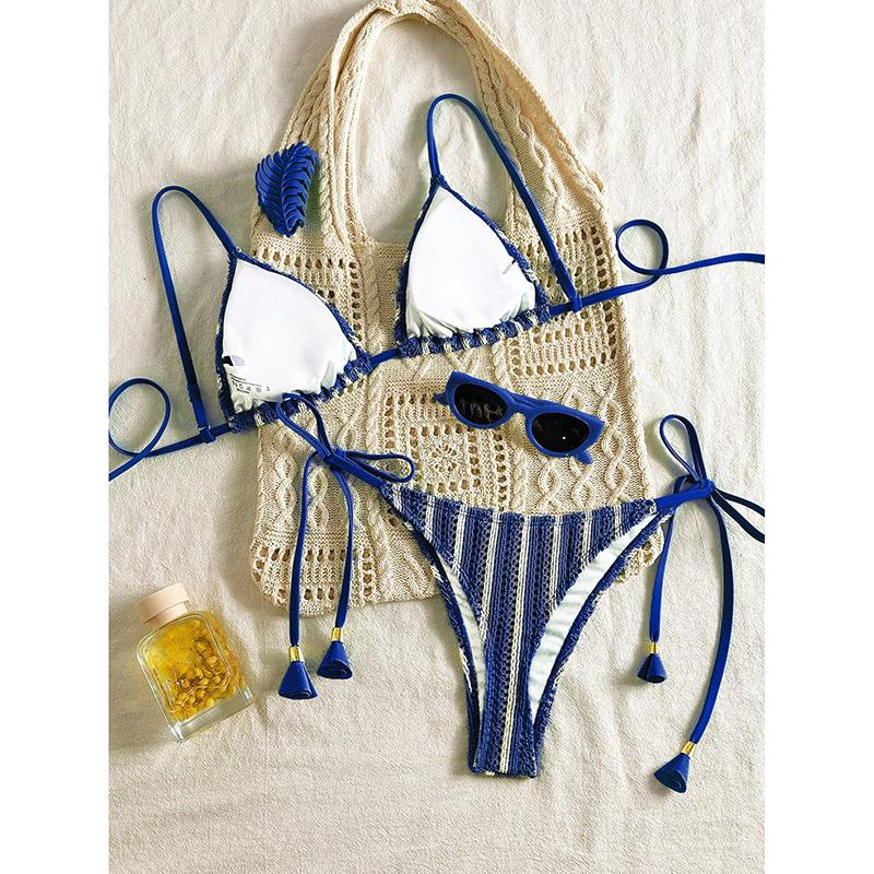 Sexy Bikinis Striped Swimsuits Women Swimwear Push Up Female Beach Swim Wear Bathing Suit Brazilian Bikini Set Pool Bather