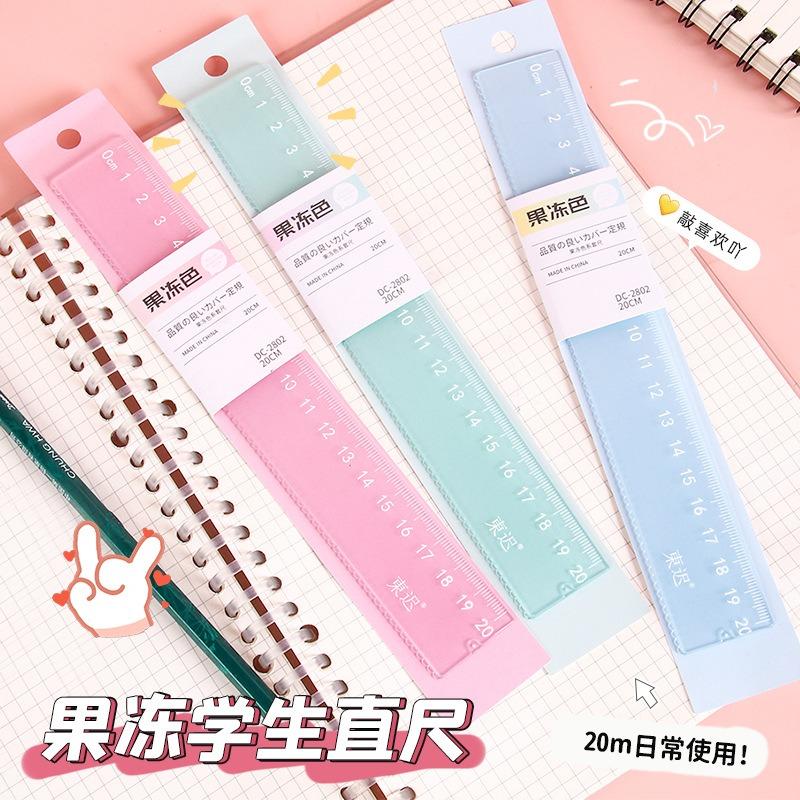 Creative Jelly Color 20cm Straight Ruler For Student Office Drawing Measuring Tool