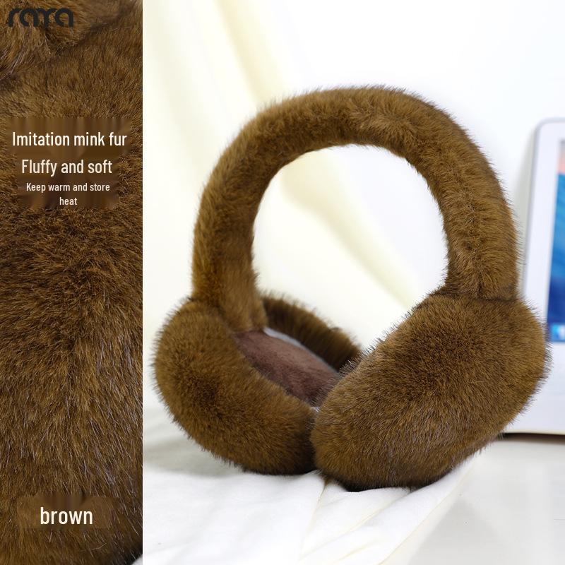 Ruiya Foldable Plush Velvet Earmuffs for Winter - Warm, Cold-Proof, Antifreeze Ear Warmers for Women and Students