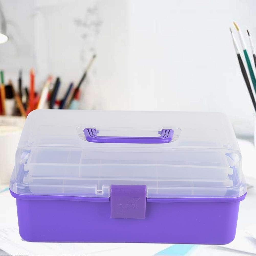 Multi-purpose 3-layer Toolbox, Tool Organizers Tool Boxes with Tray and Dividers Household Plastic Tool Organizers 3 Choice Color Folding Storage Box