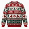 Men's Ugly Christmas Sweater Mountain Deer Cabin Nordic Snowflake Print Crewneck Long Sleeve Holiday Party Pullover Sweatshirt