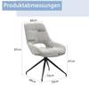 [Set of 2] 360 degrees Swivel Dining Chair in Beige-Grey Fabric: Black Lacquered Metal Frame, Four Legs, Breathable Textured, for Modern Dining Areas.