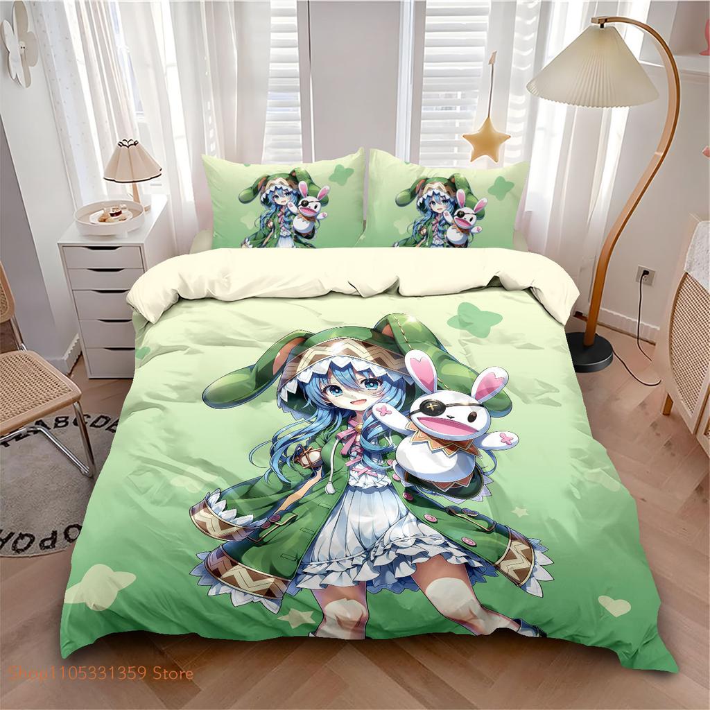 Japanese Manga Date A Live Tokisaki Kurumi Bedding Set Aldult Kid Bedroom Duvet Cover Sets Single Twin Full Queen King Size