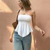 Summer Women's Sexy Strapless Tube Top, European American Style Stretch Sleeveless Off-shoulder Pullover Top Leisure