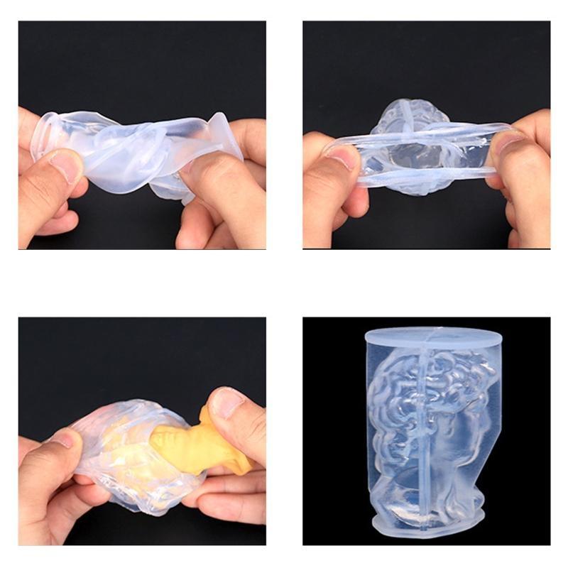 652F Bastelform DIY Tonform Harzguss Silikonform Leicht zu entformen für Kerzen Gips Bastelornamente Harzguss