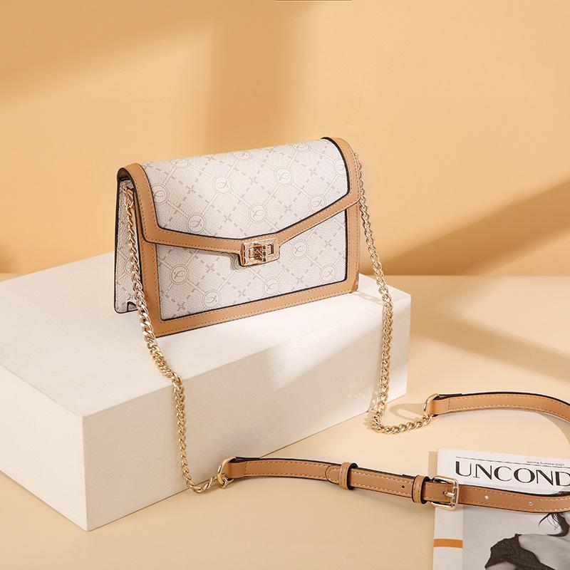 PVC-Umhängetasche mit Blumenkette für Damen Lässige feminine Taschen Vintage Luxustaschen