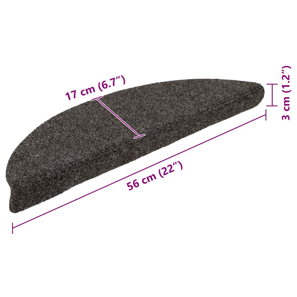 Self Adhesive Stair Treads 5 Pcs 56 X 17 X 3 Cm Anthracite Semi Round