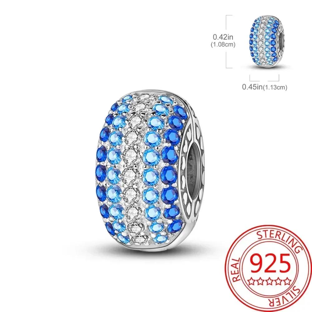 Kupfer Blau Ozean Serie Perlenanhänger Passend Für Das DIY Armband Der Marke Damenschmuck Freundin Geschenke