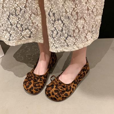 Zamszowe Panterskie Buty Damskie Płaskie Modne Płytkie Kokarda Buty Damskie 2025 Nowy Trend Wiosna Marka Projektanta Chodzenie Wygodne Damskie Zapatos