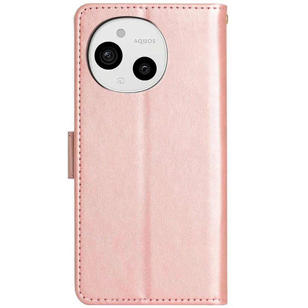 For Sharp Aquos Sense 9 Case PU Leather Phone Wallet Cover with Strap