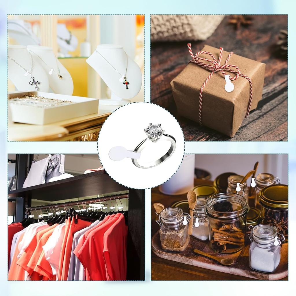 500 Stück/Rolle Kraftpapier Preisaufkleber für Kleinunternehmen Schmuck Preisschilder Selbstklebend Weißer Blankoaufkleber für Kleidung Ring