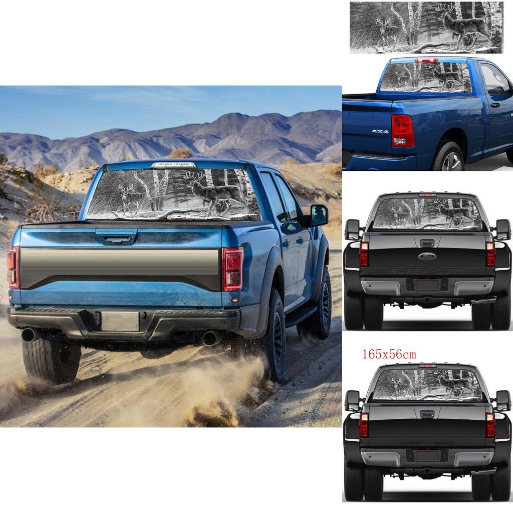 Hinten für LKW-Fenster Wald Hirsch Autoaufkleber Perforierte Grafik